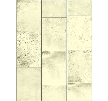 Fantastic concrete wallpaper with a pattern composed of rectangles in shades of yellow stained in black ideal for decorating your living room.