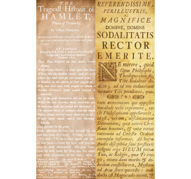 Make your room super original and irreverent with this spectacular yellow concrete vinyl wallpaper with excerpts from books.