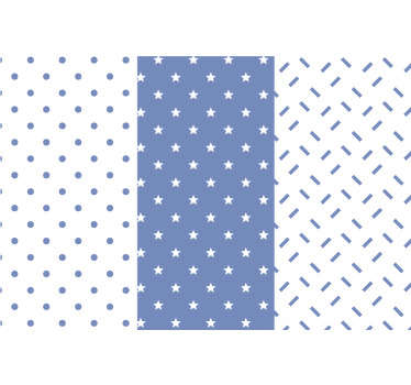 Blue stars children's bedroom Wallpaper - TenStickers
