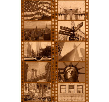 New York Sepia Film Scenery Wallpaper - TenStickers