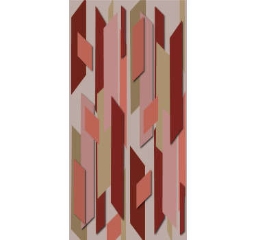 Decorați casa într-un stil vintage cu acest minunat tapet abstract cu piese în diferite nuanțe de roșu pe un fundal bej.