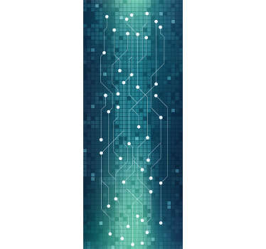 Behang metro stippen in groen/blauw - TenStickers