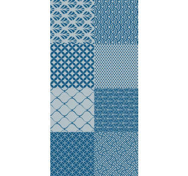 Add life and color to your home with this fantastic blue ornamental vinyl wallpaper with a mosaic pattern! Perfect for living rooms.