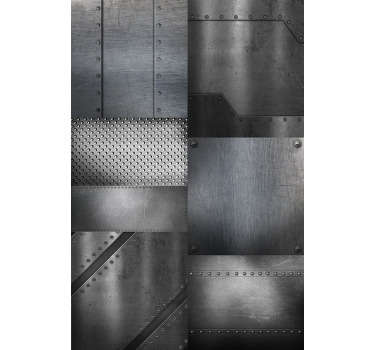 If you are interested in modern looking spaces, you will be really happy with this metal look wallpaper that structure is extremely interesting.