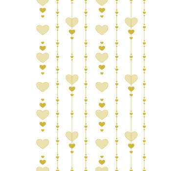 Luxury wall paper design created in gold colour with hearts in an ornamental pattern that you will love. This design is easy to apply on the surface.