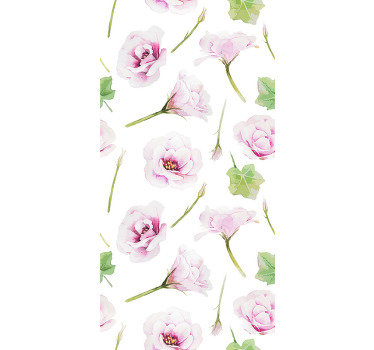 This flower wallpaper will make your bedroom look cosy and full of romantic atmosphere. The design of subtle pink flowers and green leaves.