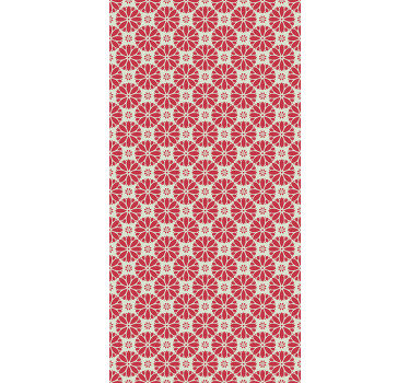 The design of this ornamental wallpaper is showing a patern of red flowers gathered around in amazing shapes. High quality material!