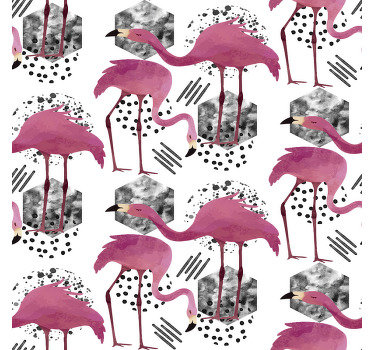 Carta da parati uccelli sfilata di fenicotteri - TenStickers