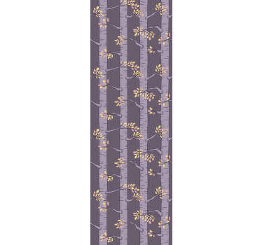 Olhe para este papel de parede da natureza que mostra uma floresta mágica cheia de árvores roxas com folhas amarelas e rosa. Alta qualidade do material.