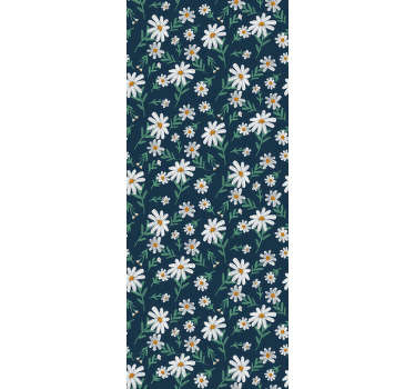 Let the redecoration begin with this nature wallpaper with pattern of daisies that beautifully create a contrast on the blue background.