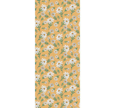 Tapet de model pentru iubitorii de flori cu margarete clasice pe fundal galben. Material de calitate, fără reflexe de lumină!