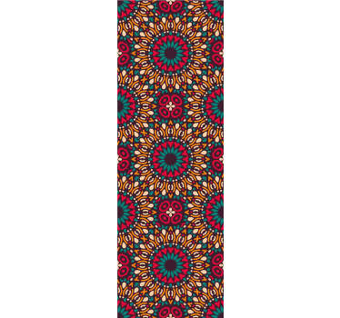 Spectacular modern living room wallpaper with a majestic pattern of colorful mandalas. Its vibrant colors will bring life to your home.