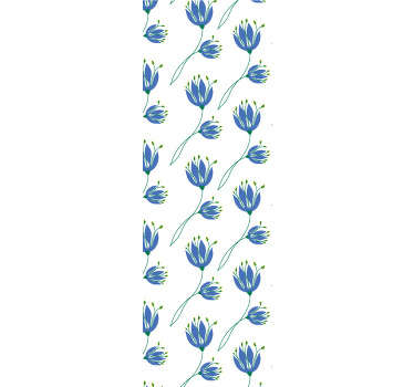 Simple blue tulips Flower Wallpaper - TenStickers