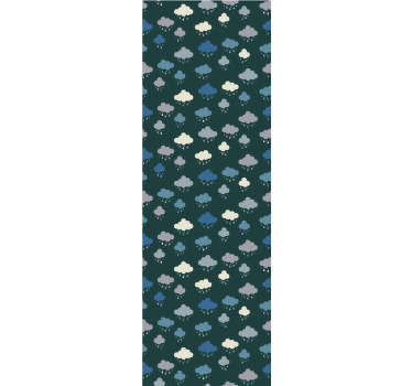 Decorate your baby's room in an original and beautiful way with this wonderful children's wallpaper with a beautiful pattern of rainy clouds.