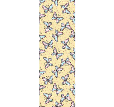 Papel tapiz mariposas patrón amarillo colorido - TenVinilo