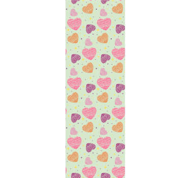 Papier peint pour chambre d'enfant qui sera une excellente stickers murauxmurale pour vos enfants. La forme des coeurs dans des couleurs différentes est si mignonne!