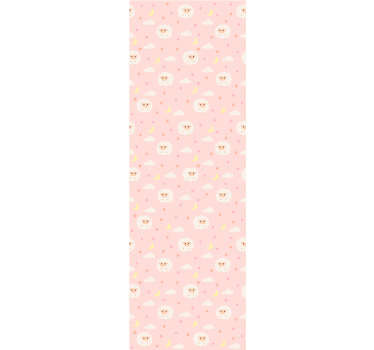 Decorate house with this kids bedroom wallpaper with the design of cute sheeps on the pink sky with little clouds. High quality product!