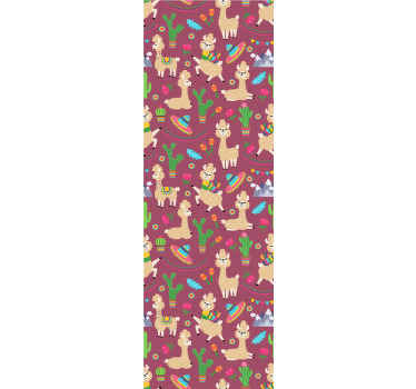 Papel pintado animal de llamas dulce - TenVinilo