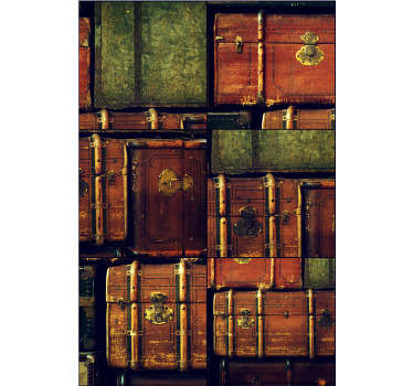Vintage suitcase Bedroom Wallpaper - TenStickers