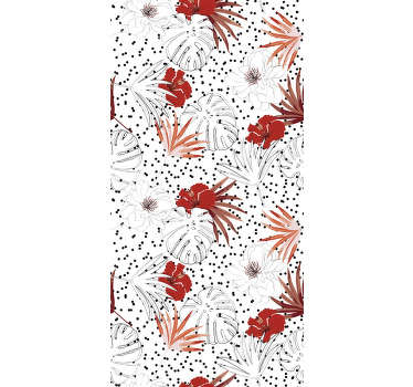 Akvarel dlane a listy kvetinové tapety - Tenstickers