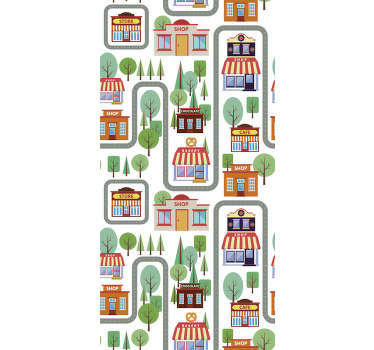 Papel pintado ciudades paisaje urbano encantador - TenVinilo