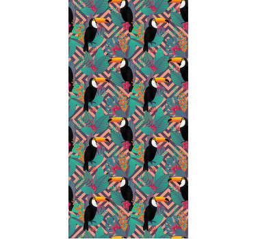 Tapete za zid  životinjske tukani među lišćem - TenStickers