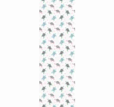 Papel pintado infantil tortugas de color suave - TenVinilo