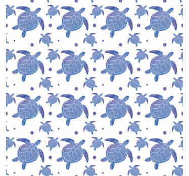 Papel tapiz animales patrón de tortugas azules - TenVinilo