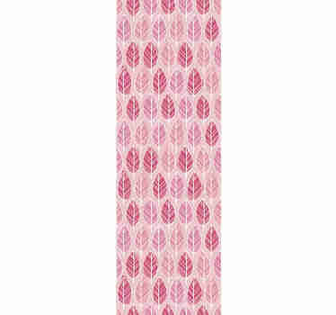 Fantástico papel de parede estampado rosa com um padrão de folhas desenhadas à mão em diferentes tons de rosa.