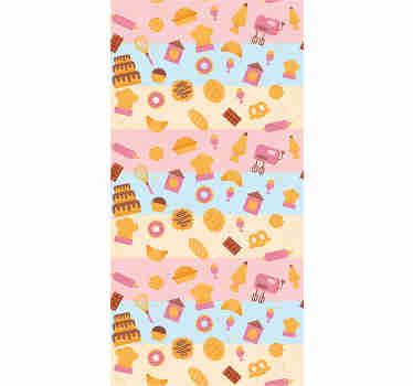 Papel pintado cocina de pasteles tonos rosados - TenVinilo