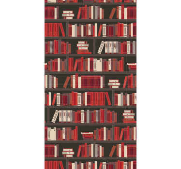 Papel pintado vintage armario con libros - TenVinilo