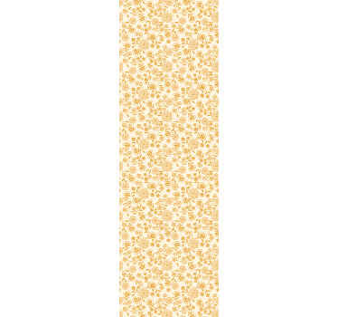 Golden Flower Pattern floral wallpaper - TenStickers