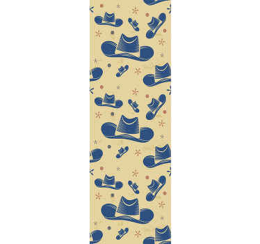 Papel pintado infantil sombreros vaqueros azules - TenVinilo