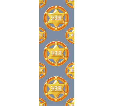 Papier peint rayé modèle d'insigne de shérif - TenStickers