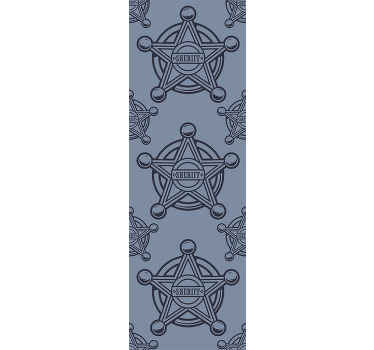 Papier peint rayé motifs d'étoiles de shérif - TenStickers