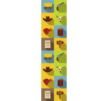 Papier peint rayé éléments de thème occidental - TenStickers