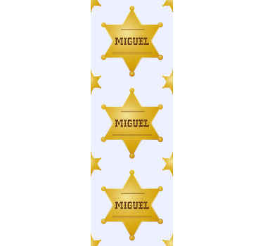 Papier peint chambre bébé étoiles de shérif personnalisables - TenStickers