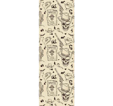 Jahrgang Tapete cowboy wollte totenkopf design - TenStickers