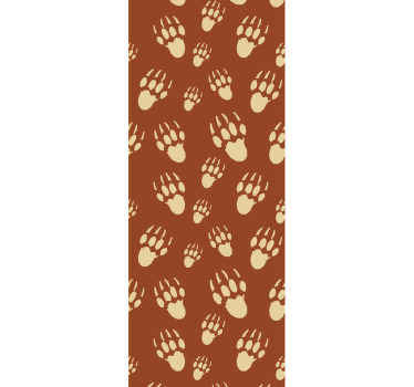 Tapete za zid  životinjske narančasti otisci ježa - TenStickers