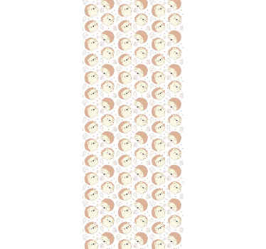 Papel pintado infantil patrón erizos felices - TenVinilo