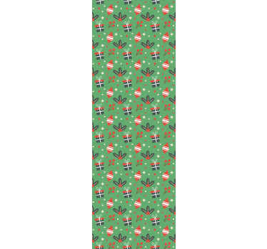 Papel de parede de padrão de fundo verde caracterizado com desenhos decorativos de natal. é fácil de aplicar, duradouro, original e de alta qualidade.