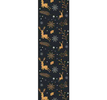 Gouden rendiermotief behang kerst - TenStickers