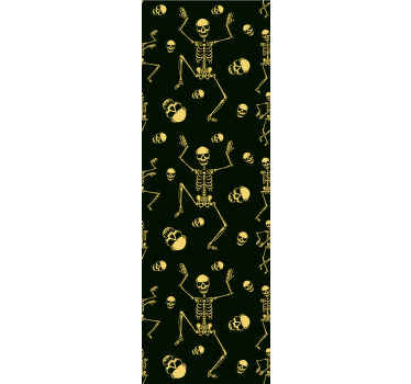 Spooky skeleton wallpaper to scare all of your guests this Halloween! This anti-bubble wallpaper is perfect for your walls.