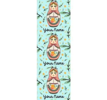 Papier peint rayé jolies poupées matriochka - TenStickers