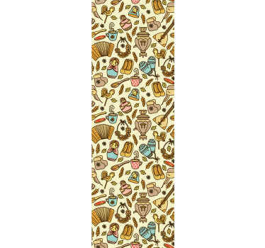 Papier peint rayé charmants essentiels de cuisine - TenStickers