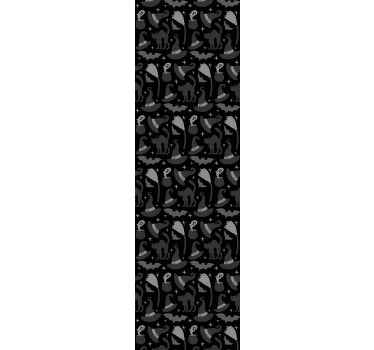 Papel pintado negro sombreros Halloween - TenVinilo