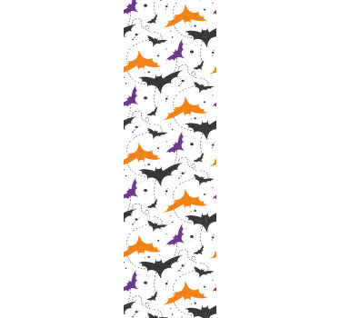 Papel pintado infantil naranja de murciélagos - TenVinilo