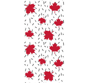Papier peint chambre ado sticker de feuilles canadiennes - TenStickers