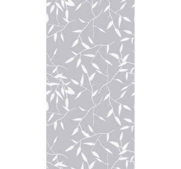 Grey background wallpaper with ornamental patterns imitating leaves on tree branch . Perfect and suitable modern wallpaper design for living room.