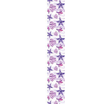 Purple Seashell and Starfish Shell Wallpaper - TenStickers